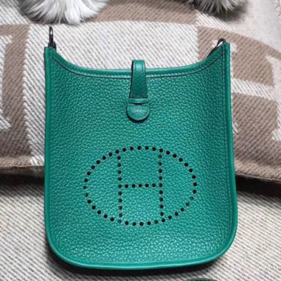 Hermes Evelyne TC Leather Mini Shoulder Bag - 에르메스 에블린 TC 레더 여성용 미니 숄더백 HERB0664,그린