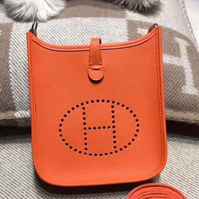 Hermes Evelyne Epsom Leather Mini Shoulder Bag - 에르메스 에블린 엡송 레더 여성용 미니 숄더백 HERB0669,오렌지