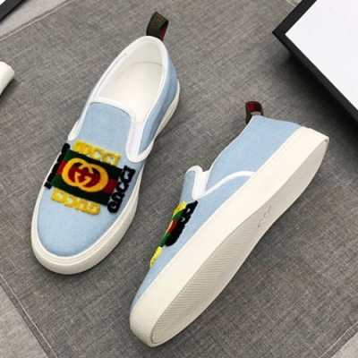 Gucci 2019 Mens GG Embroidery Logo slip-on - 구찌 남성 GG 로고 자수 슬립온 Guc0770x.Size(240 - 275).스카이블루