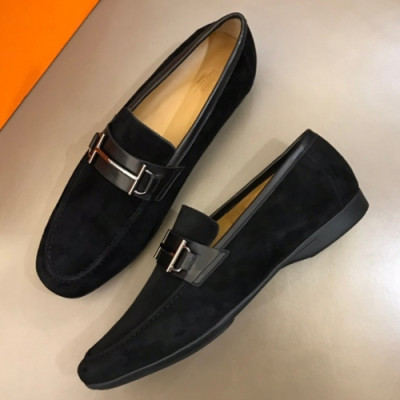 [커스텀급]Hermes 2019 Mens Horsbit Velvet Leather Loafer - 에르메스 남성 홀스빗 벨벳 레더 로퍼 Her0145x.Size(240 - 265).블랙