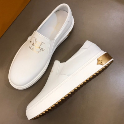 Louis Vuitton 2019 Mm/WmInitial Gold Logo Slip - on  - 루이비통 신상 남자 이니셜 골드 로고 슬립온 Lou0814x.Size(225 - 275).화이트