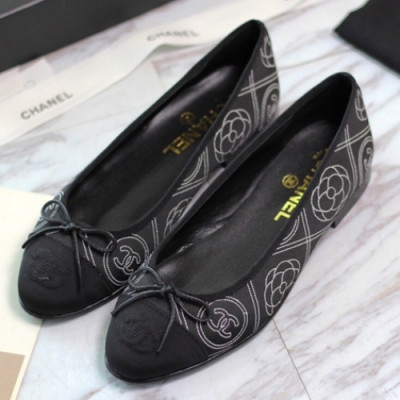 Chanel 2018 Ladies Classic CC Logo Ribbon Ballet Flat Shoes - 샤넬 여성 클랙식 CC 로고 리본 발렛 플랫 슈즈 Cnl0294x.Size(225 - 255).블랙