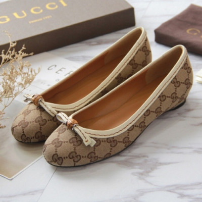 Gucci 2019 Ladies Classic Ribbon DenimBallet Flat Shoes  - 구찌 여성 클래식 리본 데님 발렛 플랫 슈즈 Guc0788x.Size(225 -  250).브라운