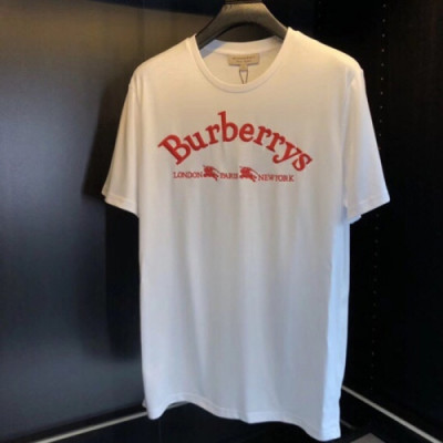 Burberry 2018 Mens Crew -neck Cotton Short Sleeved Tshirt - 버버리 남성 크루넥 고튼 반팔티 Bur0497x.Size(s - 2xl).화이트