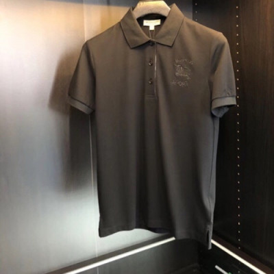 Burberry 2019 Mens Polo Cotton Short Sleeved Tshirt - 버버리 남성 폴로 고튼 반팔티 Bur0510x.Size(m - 2xl).블랙