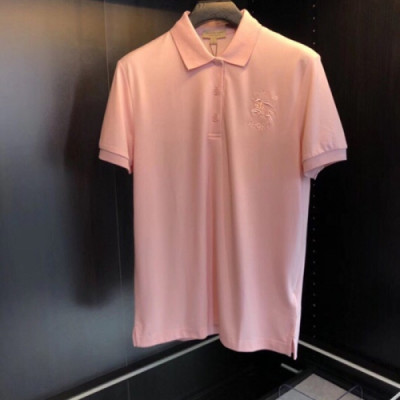 Burberry 2019 Mens Polo Cotton Short Sleeved Tshirt - 버버리 남성 폴로 고튼 반팔티 Bur0511x.Size(m - 2xl).핑크