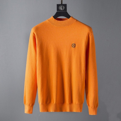 Hermes 2019 Mens Wool Round Sweater - 에르메스 남성 울 라운드 스웨터 Her0154x.Size(m - 3xl).3컬러(블랙/오렌지/아이보리)