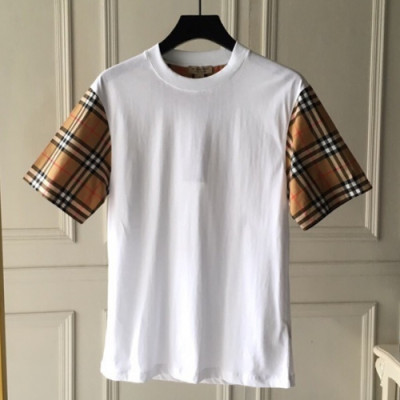 Burberry 2019 Mens Crew -neck Cotton Short Sleeved T-shirt - 버버리 남성 크루넥 고튼 반팔티 Bur0515x.Size(s - l).화이트