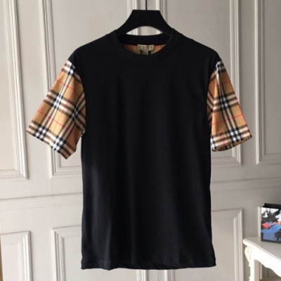 Burberry 2019 Mens Crew -neck Cotton Short Sleeved T-shirt - 버버리 남성 크루넥 고튼 반팔티 Bur0515x.Size(s - l).블랙