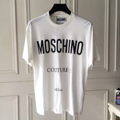 Moschino 2019 Mm/WmCrew -neck Cotton Short Sleeved T-shirt - 모스키노 남자 크루넥 고튼 반팔티 Mos006x.Size(2xs - s).화이트