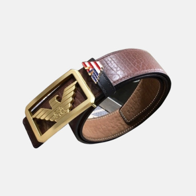 Armani 2019 Mens Signature Box Logo Buckle Reversible Leather Belt - 알마니 남성 신상 시그니처 박스 로고 버클 양면 레더 벨트 Arm0140x.Size(3.8cm).브라운금장