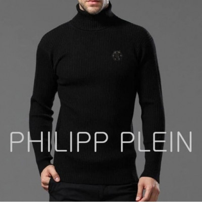 Philipp Plein 2019 Mens plate corrugated turtleneck - 필립플레인 남성 플레이트 골지 터틀넥 Phi0023x.Size(m - xl).2컬러(블랙/그레이)