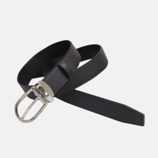 Montblanc 2019 Mens Business Classic Buckle Leather Belt - 몽블랑 신상 남성 비지니스 클래식 버클 레더 벨트 Mont0044x.Size(3.5cm).블랙은장