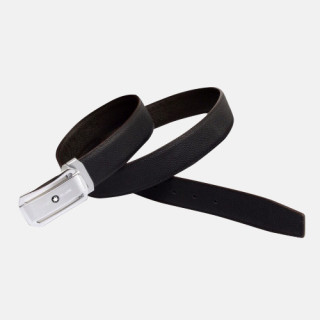 Montblanc 2019 Mens Business Box Logo Buckle Leather Belt - 몽블랑 신상 남성 비지니스 박스 로고 버클 레더 벨트 Mont0045x.Size(3.5cm).블랙은장