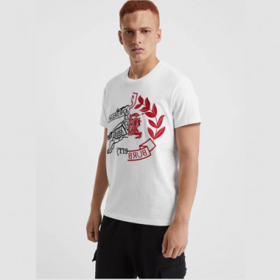 Burberry 2019 Mens Signature Logo Cotton Short Sleeved Tshirt - 버버리 남성 시그니처 로고 코튼 반팔티 Bur0758x.Size(m - 2xl).화이트