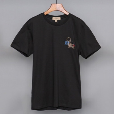 Burberry 2019 Mens Embroidery Logo Cotton Short Sleeved Tshirt - 버버리 남성 자수 로고 코튼 반팔티 Bur0559x.Size(m - 3xl).2컬러(블랙/화이트)
