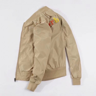 Burberry 2019 Mens Embroidery Logo Casual Bomber Jacket - 버버리 남성 자수 로고 캐쥬얼 봄버 자켓 Bur0568x.Size(m - 2xl).4컬러(블랙/그레이/네이비/카키)