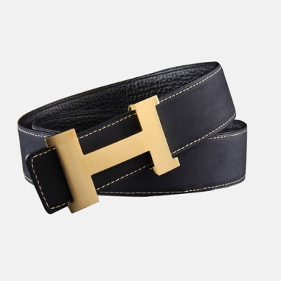 Hermes Mens Business Initial Logo Leather Belt - 에르메스 남성 비지니스 이니셜 로고 가죽 벨트 Her0181x.Size(3.8cm).2컬러(블랙은장/블랙금장)