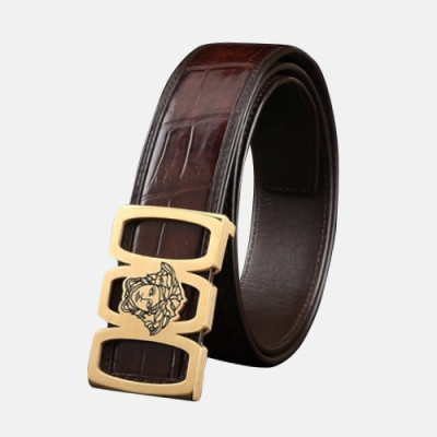 Versace 2019 Mens Signature Medusa Steel Buckle Leather Belt - 베르사체 신상 남성 시그니처 메두사 스틸 버클 레더 벨트 Ver0173x.Size(3.8cm).2컬러(블랙은장/브라운금장)