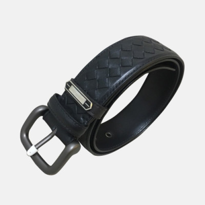 Bottega Veneta 2019 Mens Intrecciato Continental Handi craft Leather Belt - 보테가베네타 남성 인트레치아토 핸디 크래프트 레더  벨트 Bot0052x.Size(3.5cm).블랙