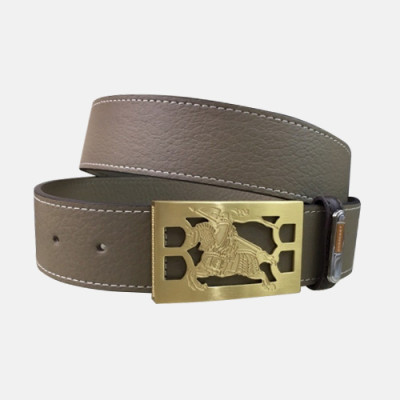 Burberry 2019 Men Initial Logo Buckle Business Leather Belt - 버버리 남성 이니셜 로고 버클 비지니스 레더 벨트 Bur0595x.Size(3.8cm).그레이금장