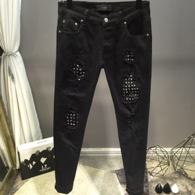 Amiri 2019 Mens Slim Fit Leather Pants - 아미리 남성 신상 슬림핏 레더 팬츠 Ami0036x.Size(29 - 38).블랙