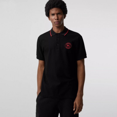 Burberry 2019 Mens Embroidery Logo Cotton Short Sleeved Tshirt - 버버리 남성 자수 로고 코튼 반팔티 Bur0609x.Size(m - 3xl).블랙