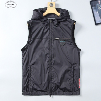 Prada 2019 Mens Business Casual Logo Vest  - 프라다 남성 비지니스 캐쥬얼 로고 조끼 Pra0507x.Size(m - 4xl).블랙