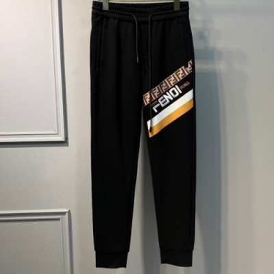 Fendi 2019 Mens Casual Initial Logo Trianing Pants - 펜디 남성 신상 캐쥬얼 이니셜 로고 트레이닝 팬츠 Fen0167x.Size(29 - 38).블랙