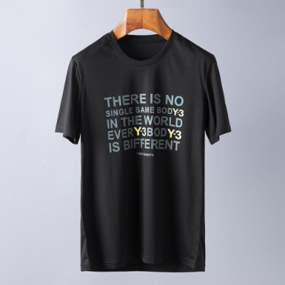 Y-3 2019 Mens  Logo Printing Cotton Short Sleeved Tshirt - 요지야마모토 남성 로고  프리팅 코튼 반팔티 Y3/0020x.Size (m - 2xl).블랙