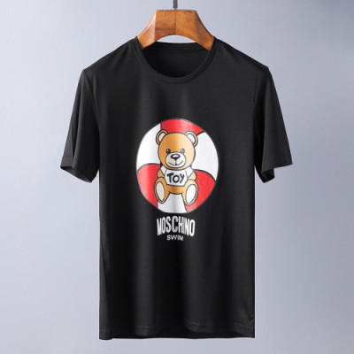 Moschino 2019 Mens Animation Printing Crew -neck Cotton Short Sleeved T-shirt - 모스키노 남성 애니메이션 프린팅 크루넥 고튼 반팔티 Mos007x.Size(m - 2xl).블랙