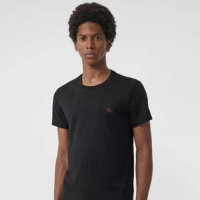 Burberry 2019 Mens Embroidery Logo Cotton Short Sleeved Tshirt - 버버리 남성 자수 로고 코튼 반팔티 Bur0604x.Size(m - 3xl).블랙