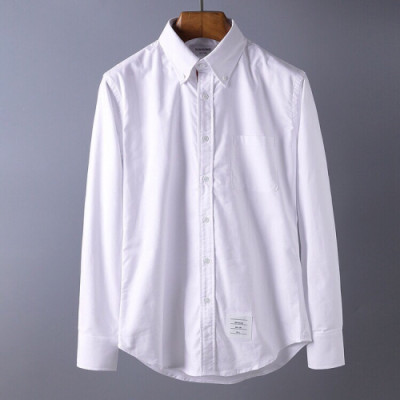 Thom Browne 2019 Mens Slim Fit  Cotton Tshirt - 톰브라운 남성 신상 슬림핏 코튼 셔츠 Tho0046x.Size(m- 3xl).화이트