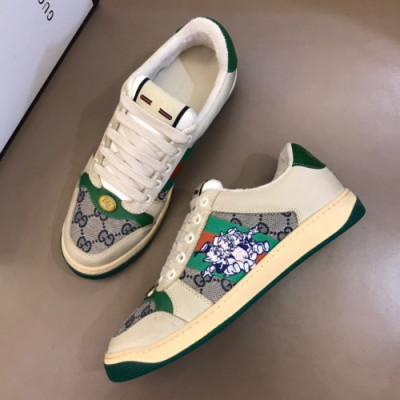 Gucci 2019 Mens Ace GG Leather Sneakers - 구찌 남성 신상 에이스 GG 레더 스니커즈 Guc0897x.Size(240 - 270).그린