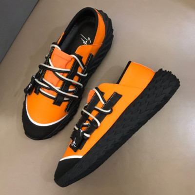 Giuseppe Zanoti 2019 Mens Casual Leather Sneakers - 쥬세페 자노티 남성 캐쥬얼 레더 스니커즈 Giu0010x.Size(240 - 270).오렌지