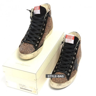 Golden Goose 2019 Womens Leopard Francy High Top Sneakers - 골든구스 여성 레오파드 프란시 하이탑 Gol0013x.Size (225 - 245).브라운