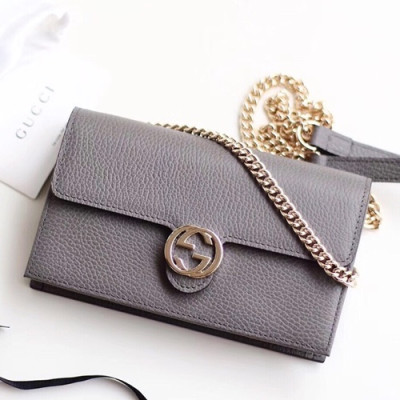 Gucci Interlocking Woc Mini Chain Wallet Shoulder Bag,20CM - 구찌 인터로킹 WOC 미니 체인 월렛 숄더백 510314,GUB0501,20cm,그레이