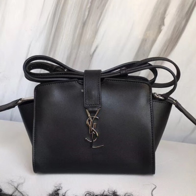 Saint Laurent Women Monogram Toy Cabas Shoulder Bag,16CM - 입생로랑 여성용 모노그램 토이 카바스 숄더백 452322 , SLB0301,16CM,블랙(은장)