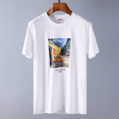 Supreme 2019 Mens Printing Crew - neck Cotton Short Sleeved Tshirt - 슈프림 남성 프린팅 크루넥 실켓면 반팔티 Sup0041x.Size(s - xl).2컬러(블랙/화이트)