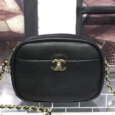 Chanel Chain Leather Camera Bag, 19CM - 샤넬 체인 레더 카메라백,CHAB0590,19CM,블랙