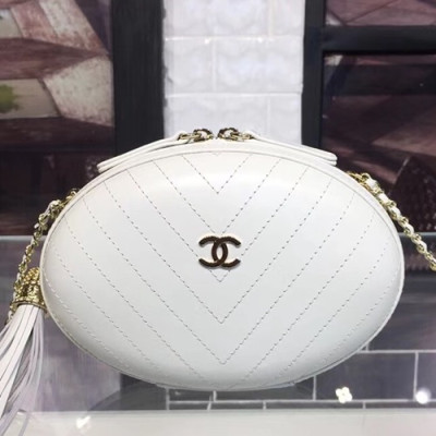 Chanel 2019 Leather Chain Shoulder Cross Bag  ,18CM - 샤넬 2019 레더 체인 숄더 크로스백 CHAB0622,18CM,화이트