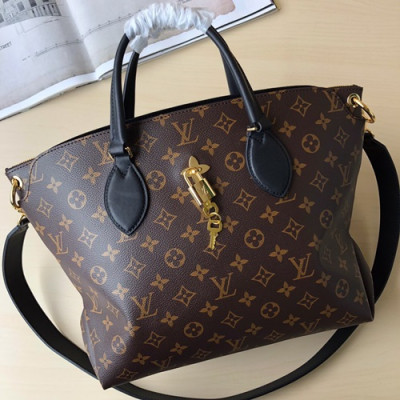 Louis Vuitton Monogram Flower Zipped Tote Shoulder Bag,36cm - 루이비통 모노그램 플라워 지퍼 토트 숄더백  M44359,LOUB1084,36cm,브라운+블랙