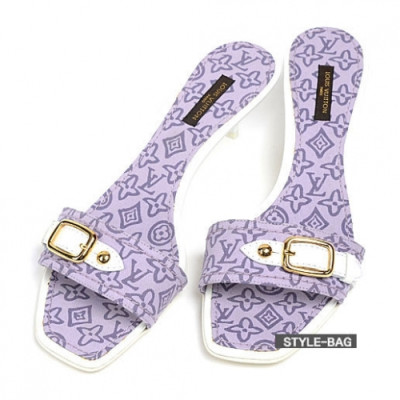 Louis Vuitton 2019 Womens Initial Pattern Fabric Slipper - 루이비통 여성 타히티 엔느 슬리퍼 Lou0917x.Size(225 - 245).퍼플