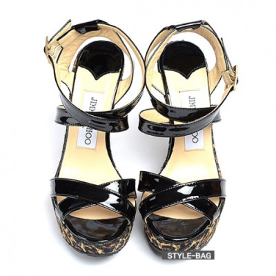 Jimmy-Choo 2019 Ladies Patent Wedge Slingback - 지미츄 여성 페이던트 웨지 슬링백 Jim0024x.Size(225 - 245).블랙