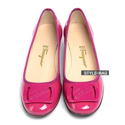 Ferragamo 2019 Womens Patent  Maicham Flat Shoes - 페라가모 여성 페이던트 마이참 플랫 Fer0242x.Size(225 - 245).핑크