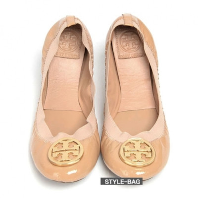 Tory  Burch 2019 Women's Initial Logo Leather  Flat Shoes - 토리버치 여성 이니셜 로고 레더 플랫 슈즈 Tor003x.Size(225 - 245).베이지