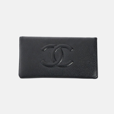 Chanel 2019 Womens CC Logo Cavier Long Purse - 샤넬 여성 cc로고 캐비어 장지갑 Cnl0332x.Size(18.3cm).블랙
