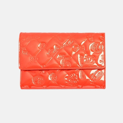 Chanel 2019 Womens Patent Ikon Middle Wallet  - 샤넬 여성 페이던트 아이콘 중지갑 Cnl0340x.Size(16cm).오렌지