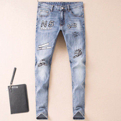 Chanel 2019 Mens Slim Fit Denim Pants - 샤넬 남성 신상 슬림핏 데님 팬츠 Cnl0342x.Size(28 - 38).블루