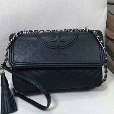 Tory Burch 2018 Leather Black Chain Shoulder Bag,28cm - 토리버치 2018 레더 블랙 체인 숄더백 TBB0210,28cm